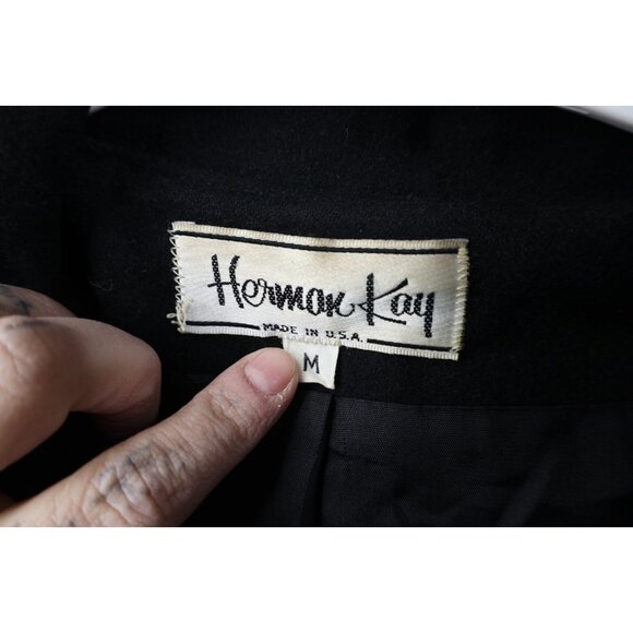 Vintage 80s 90s Streetwear Womens Medium Dolman Sleeve Wool Overcoat Jacket USA - Picture 9 of 15